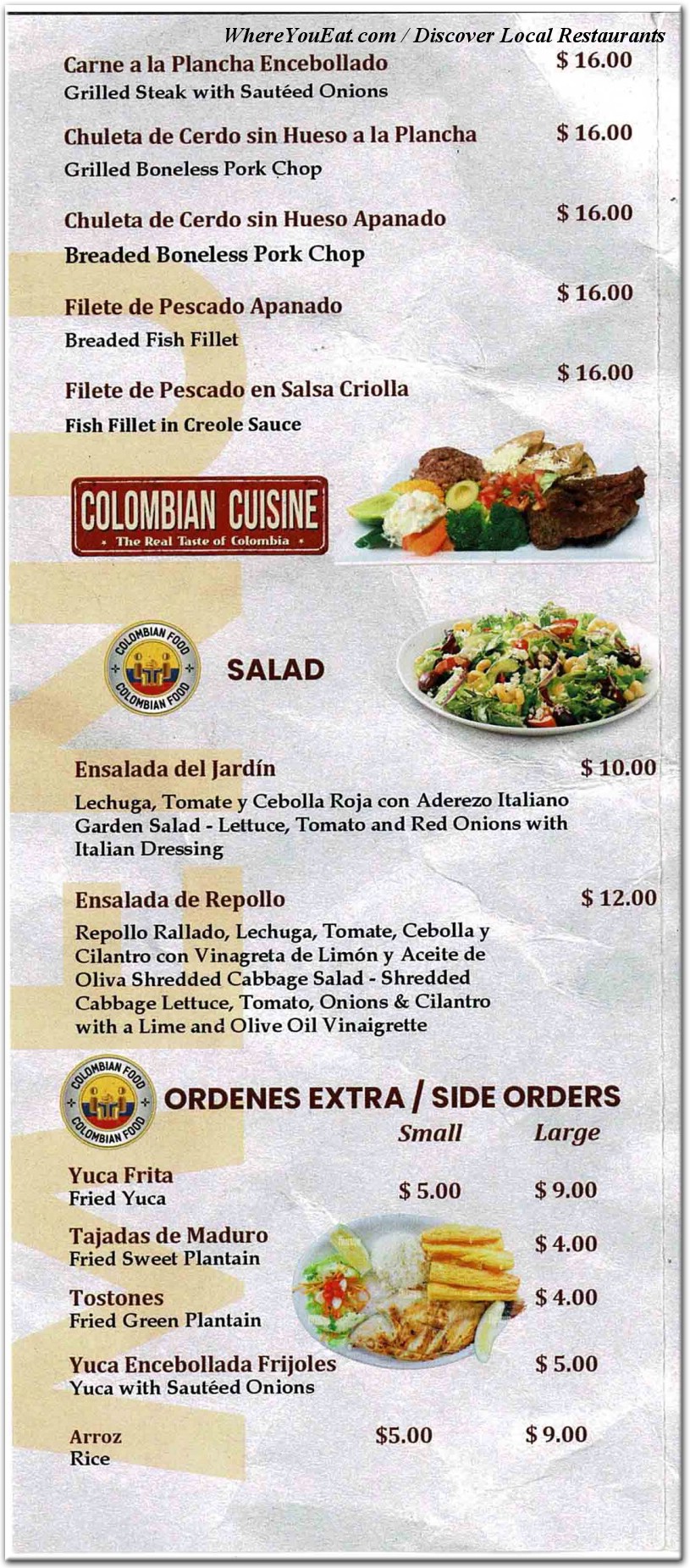 menu